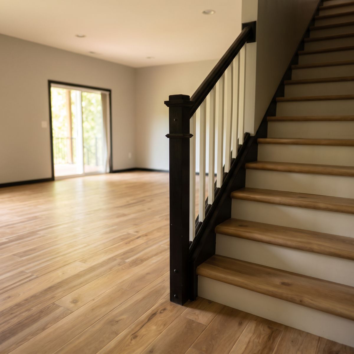 COREtec Blended Praline luxury vinyl plank flooring installed in Coralville, Iowa