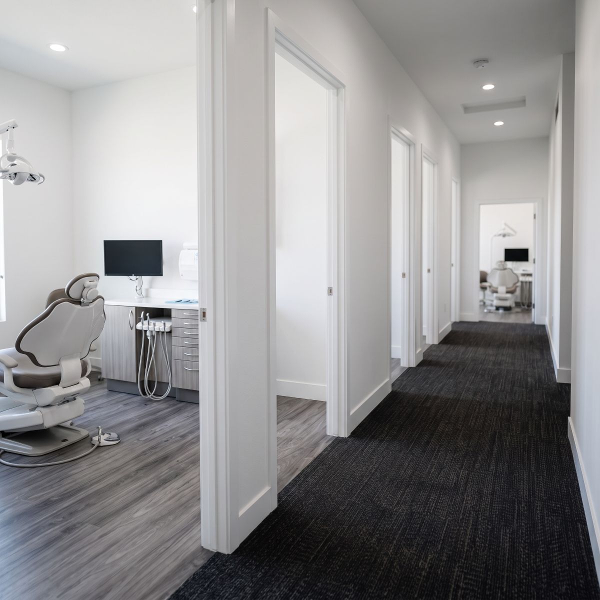 Commercial flooring installed in a dental office in Cedar Rapids, Iowa