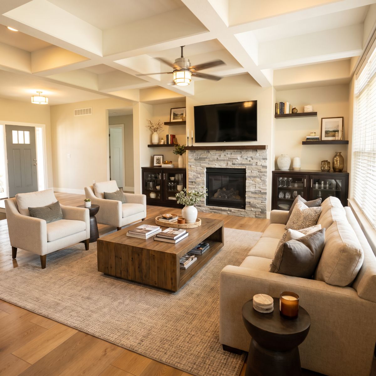 Luxury vinyl plank flooring installed in a North Liberty, Iowa home